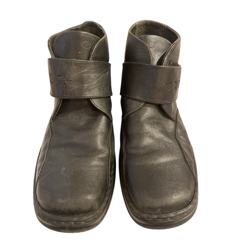 Josef Seibel Black Leather Ankle Booties Size 8